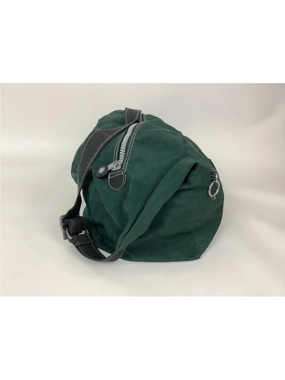 Vintage 90's Kipling Weekender Duffle Gym Bag In Forest Green Zip Closure